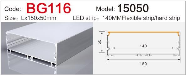 bg 116 heavy duty suspended linear light housing black