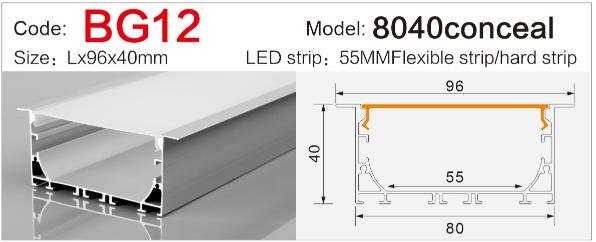 bg 12 heavy duty suspended linear light housing black