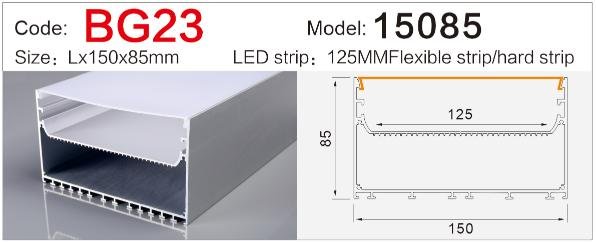 bg 23 suspended dual sided illuminated linear light aluminum
