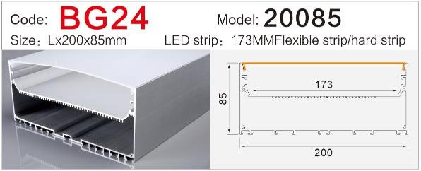 bg 24 suspended dual sided illuminated linear light aluminum