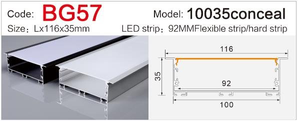 bg 57 office linear led aluminum profile internal driver space