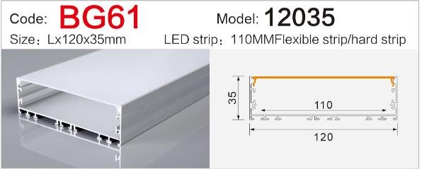 bg 61 office linear led aluminum profile internal driver space