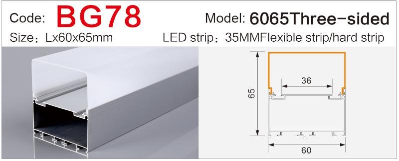 bg 78 wall mounted three sided light up led channel