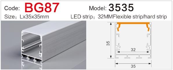 bg 87 office linear led aluminum profile internal driver space