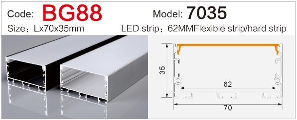 bg 88 office linear led aluminum profile internal driver space