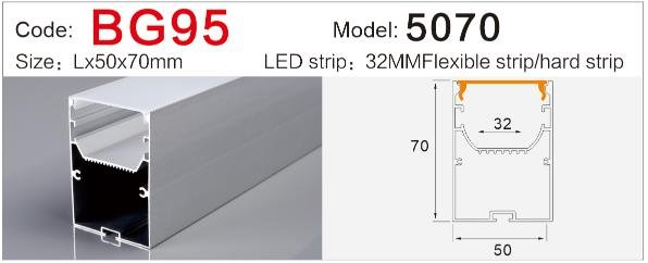 bg 95 suspended dual sided illuminated linear light aluminum
