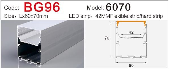 bg 96 suspended dual sided illuminated linear light aluminum