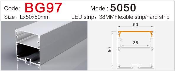 bg 97 suspended dual sided illuminated linear light aluminum