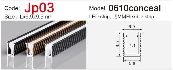 jp 03 ultra slim cabinet led profile surface mount