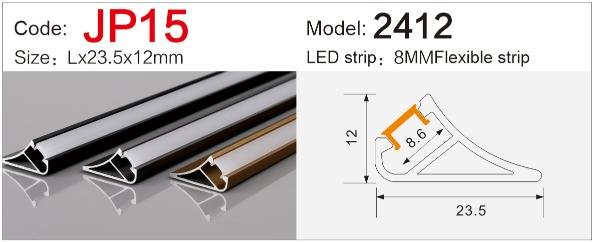 jp 15 flanged aluminum led track for embedded cabinet light
