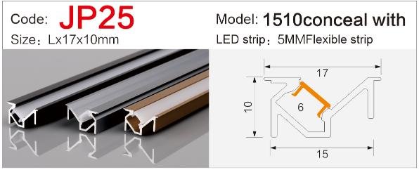jp 25 45 degree angle led strip profile for cabinet corners