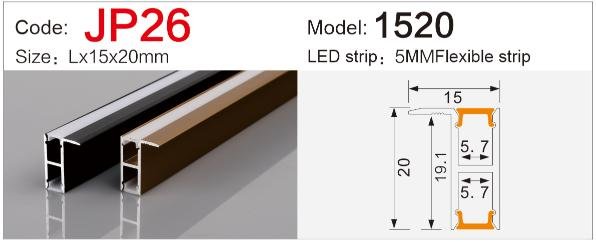 jp 26 ultra slim cabinet led profile surface mount