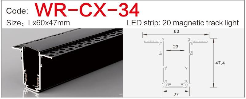 wr cx 34 magnetic pendant light for track system