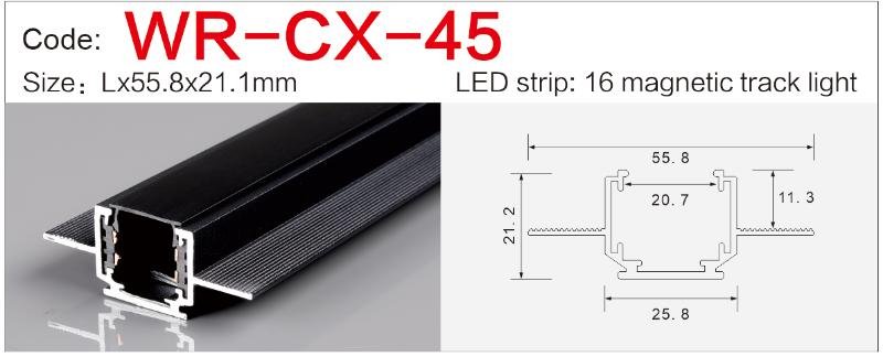 wr cx 45 magnetic track rail connector l shape corner