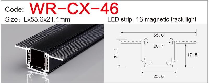 wr cx 46 magnetic track system cross section dimensions