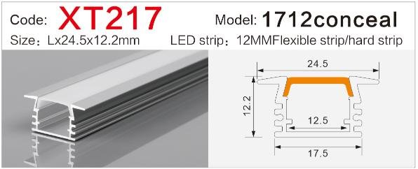 xt 217 recessed led aluminum profile with flange