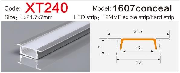 xt 240 recessed led aluminum profile with flange