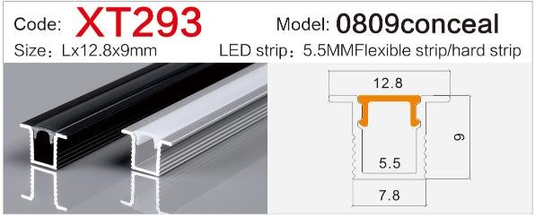 xt 293 recessed led aluminum profile with flange