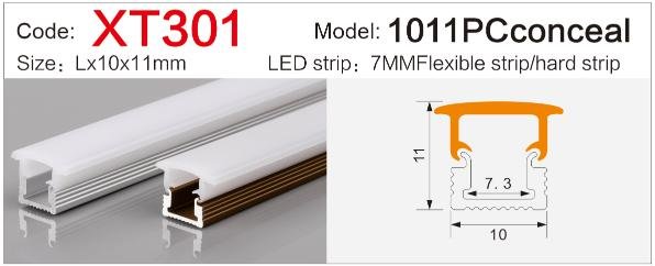 xt 301 u shape mini aluminum led channel for kitchen shelves