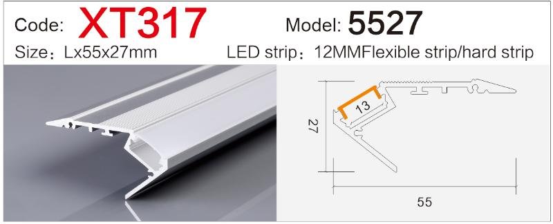 xt 317 recessed stair wall lighting profile shadow gap