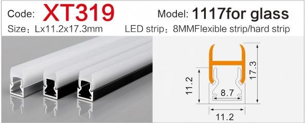 xt 319 u shape mini aluminum led channel for kitchen shelves