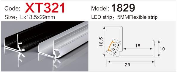 xt 321 u shape mini aluminum led channel for kitchen shelves