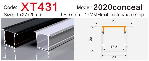 xt 431 standard recessed led channel for ceiling slot