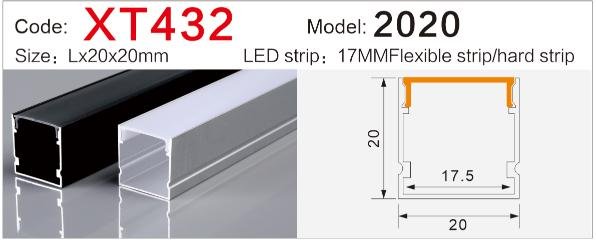 xt 432 surface mounted led channel u shape aluminum
