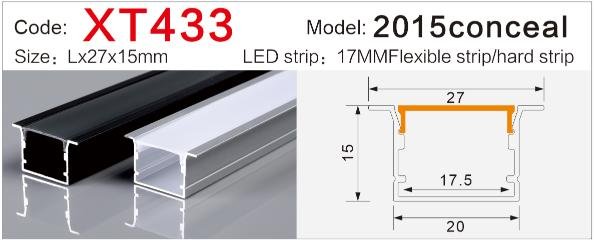 xt 433 standard recessed led channel for ceiling slot