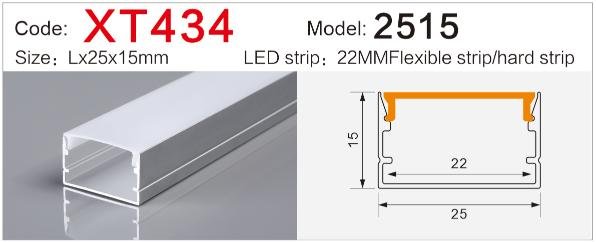 xt 434 surface mounted led channel u shape aluminum