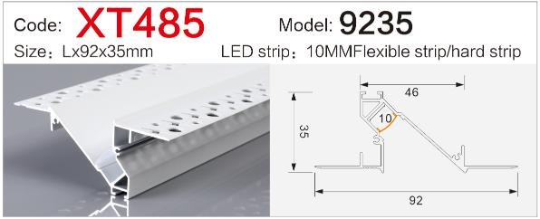 xt 485 trimless plaster in led profile for drywall