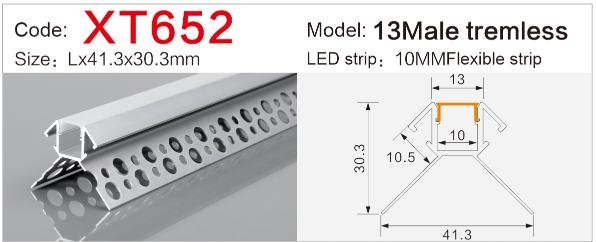 xt 652 trimless internal corner led profile plaster in