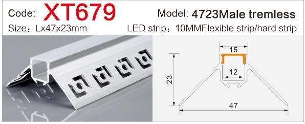 xt 679 external corner invisible led aluminum track