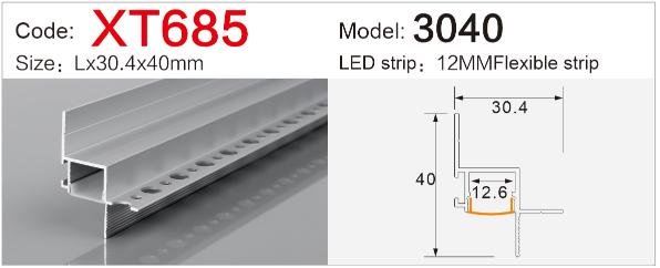 xt 685 external corner invisible led aluminum track