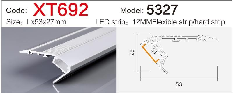 xt 692 heavy duty aluminum stair tread lighting channel