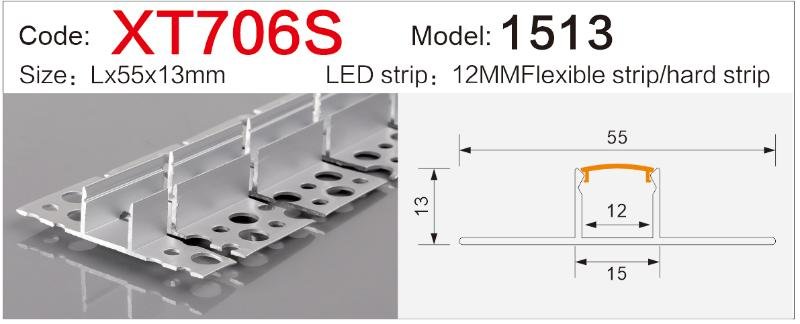 xt 706s plaster in led profile cad drawing