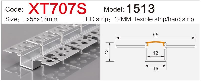 xt 707s wall recessed trimless led channel solution