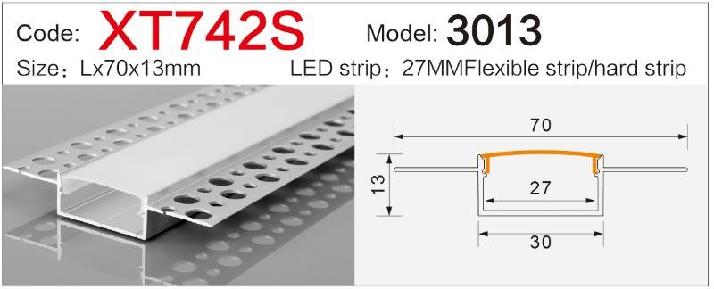 xt 742s invisible plaster in aluminum channel