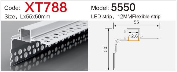 xt 788 trimless led linear light installation cross section