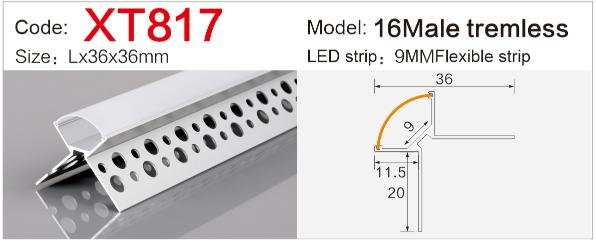 xt 817 trimless led linear light installation cross section
