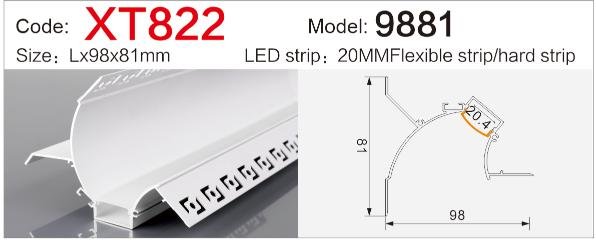 xt 822 trimless led linear light installation cross section