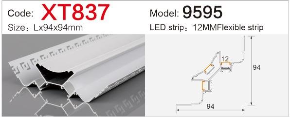 xt 837 trimless plaster in led profile for drywall