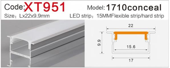 xt 951 recessed led aluminum profile with flange