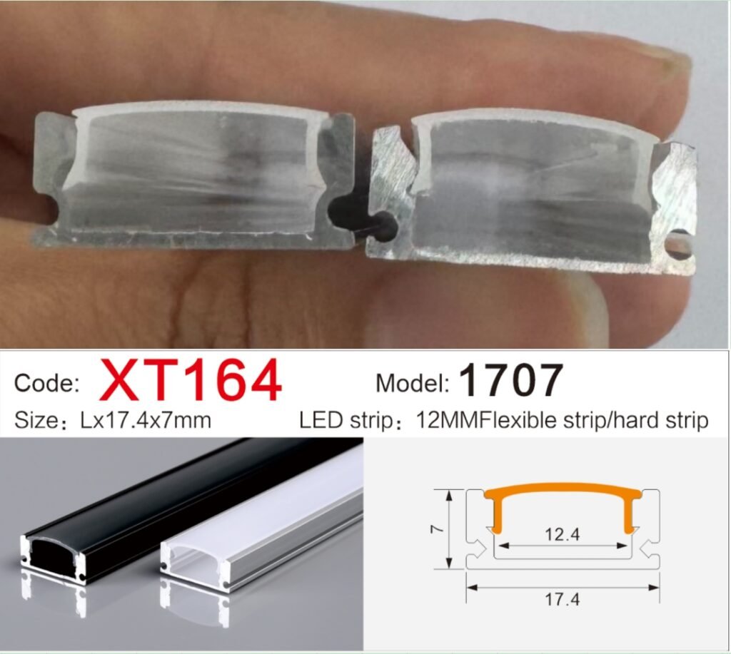 led aluminum profile 17x7mm channel 6063 t5 aluminum factory price